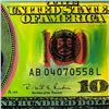 Image 2 : Steve Kaufman (1960-2010) "100 Dollar New Ben Bill" Original Mixed Media on Canvas