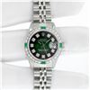 Image 3 : Rolex Ladies Stainless Steel Green Vignette Diamond Datejust Wristwatch
