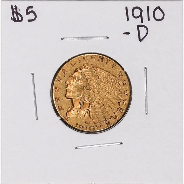 1910-D $5 Indian Head Half Eagle Gold Coin
