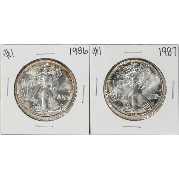 Lot of 1986-1987 $1 American Silver Eagle Coins