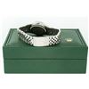 Image 6 : Rolex Men's Stainless Steel Diamond and Emerald Datejust Wristwatch with Rolex Box