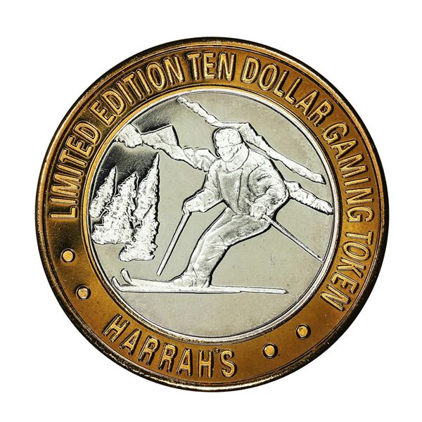 .999 Silver Harrahs Reno, Nevada $10 Casino Limited Edition Gaming Token