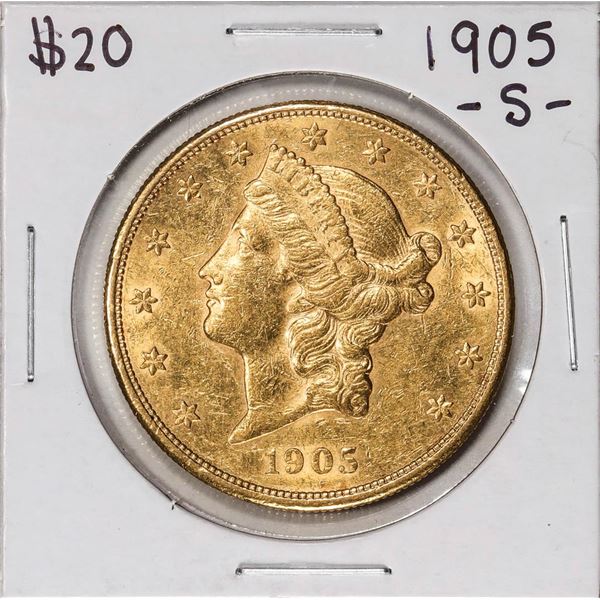 1905-S $20 Liberty Head Double Eagle Gold Coin