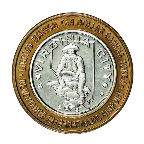 .999 Silver Reno/Tahoe International Airport $10 Casino Limited Edition Gaming Token