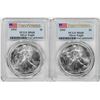 Image 1 : Lot of (2) 1993 $1 American Silver Eagle Coin PCGS MS68 First Strikes