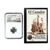 Image 1 : El Cazador Shipwreck (1772-83) Mexico 1/2 Real Silver Coin NGC Genuine w/ Story Card