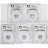 Image 1 : Lot of (5) 2018-Mo Mexico Proof 1/20 oz Silver Libertad Coins PCGS PR70DCAM