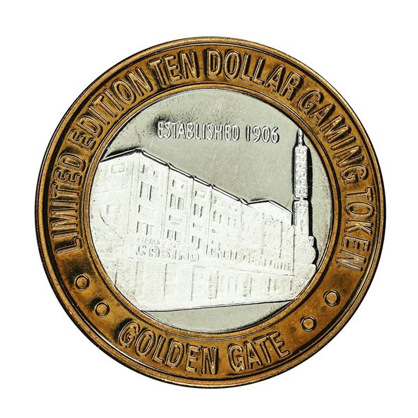 .999 Silver Golden Gate Las Vegas, Nevada $10 Casino Limited Edition Gaming Token