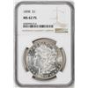 Image 1 : 1898 $1 Morgan Silver Dollar Coin NGC MS62PL