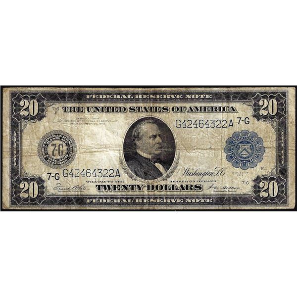 1914 $20 Federal Reserve Note Chicago