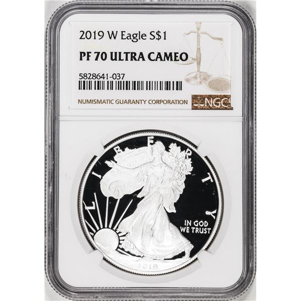 2019-W $1 Proof American Silver Eagle Coin NGC PF70 Ultra Cameo