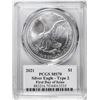 Image 2 : 2021 Type 2 $1 American Silver Eagle Coin PCGS MS70 Cleveland Signature FDOI