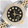 Image 1 : Rolex Ladies Two Tone Black Diamond Datejust Wristwatch