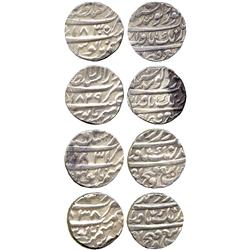 WORLD COINS. INDIA. Sikh Empire. Early Rupees (4), Lahore, VS 1829, 1830, 1831, 1838 (Herr