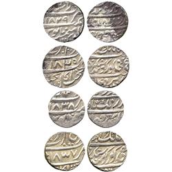 WORLD COINS. INDIA. Sikh Empire. Early Rupees (4), Amritsar VS 1835, 1837 (Herrli 01.03.04