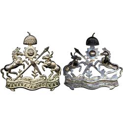 WORLD COINS. INDIA. Medals. Indore, Uniform Badge, silver-plated, state coat of arms and i