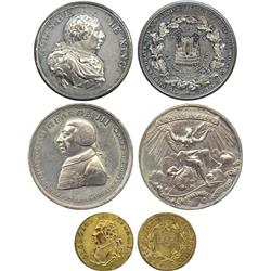 COMMEMORATIVE MEDALS. BRITISH HISTORICAL MEDALS. George III, White Metal Medals (2), Golde