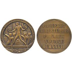 COMMEMORATIVE MEDALS BY THEME. Art-Deco, Belgium, Compagnie Belge Maritime du Congo, Paque