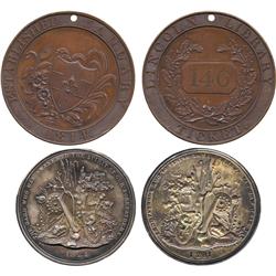 COMMEMORATIVE MEDALS BY THEME. Literature, Lincoln Library, established 1814, Copper Membe