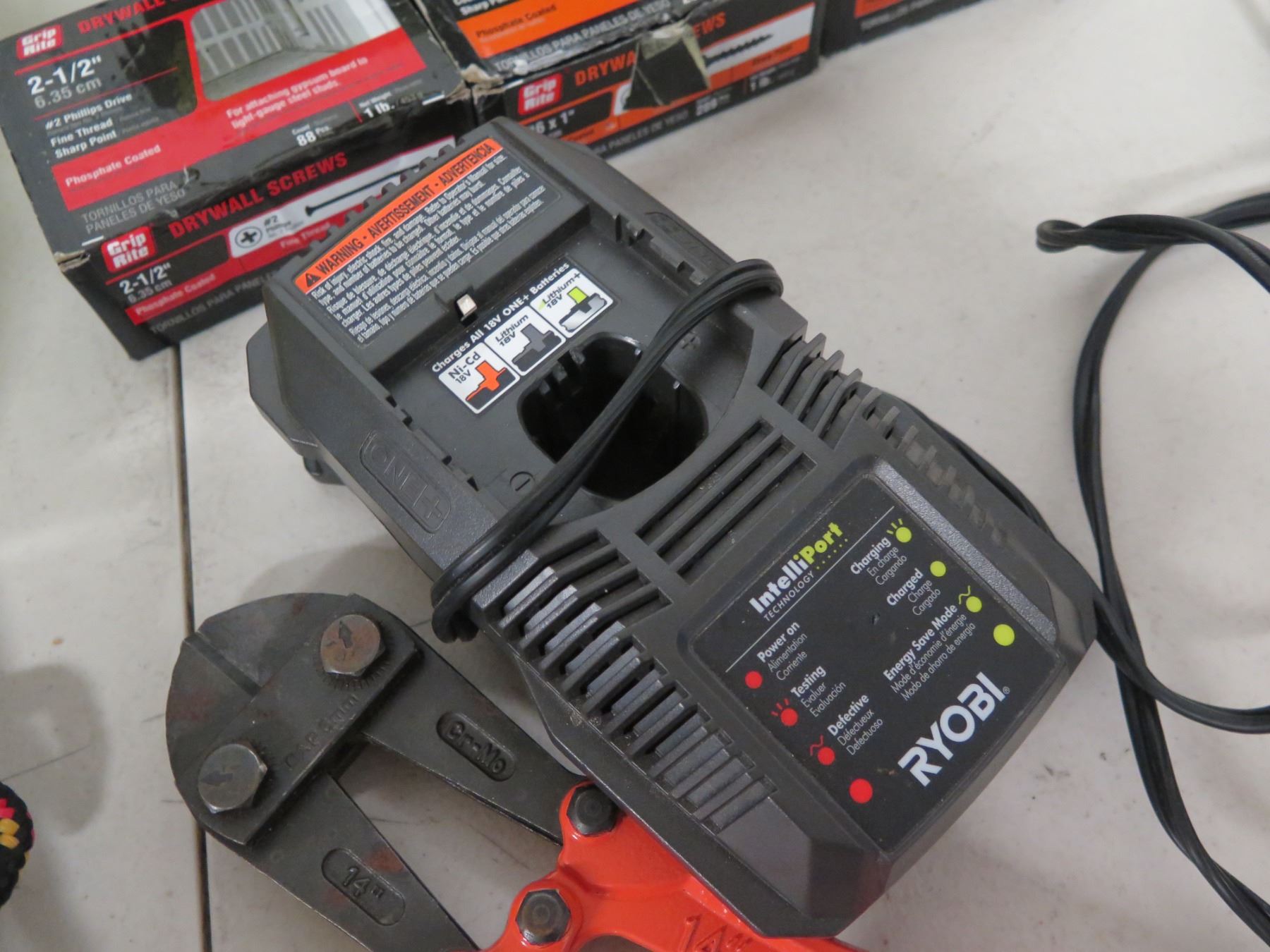 Ryobi P271 Drill Driver & P234G Impact Driver, Drywall Screws, Rope