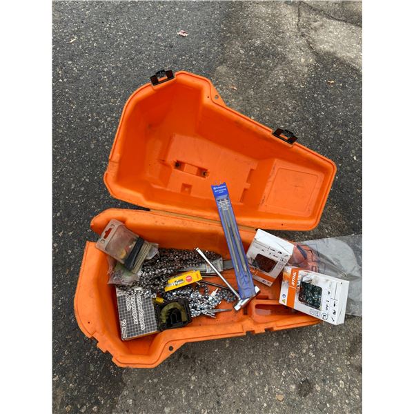 Stihl chain saw case and accessories