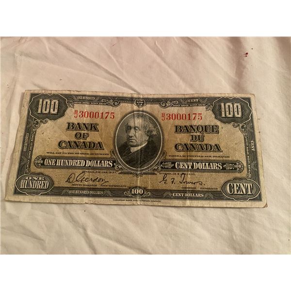1937 $100 bill