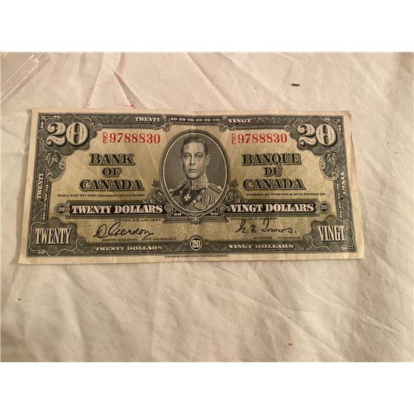 1937 $20 bill