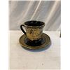 Image 1 : Tea cup and saucer hand made in Greece in 24k gold
