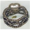 Image 2 : UNIQUE STERLING SILVER 925 WITH A DARK HEART SHAPED CENTRE STONE. APPROX SIZE 5