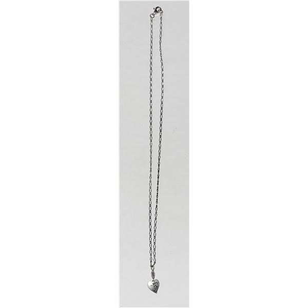 DELICATE SILVER CHAIN (15 INCH) AND SMALL HEART PENDANT