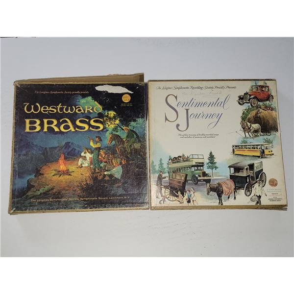 LOT OF 2 33 RPM RECORD SETS. SENTIMENTAL JOURNEY AND WESTWARD BRASS