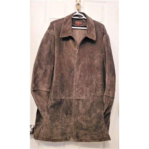 MENS DANIER LEATHER SUEDE BROWN JACKET SIXE 2XL