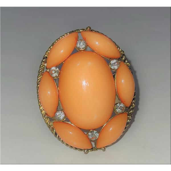 VINTAGE PEACH ORANGE EXPANDABLE RING