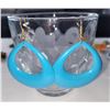 Image 1 : VINTAGE METAL TURQUIOSE BLUE EARRINGS