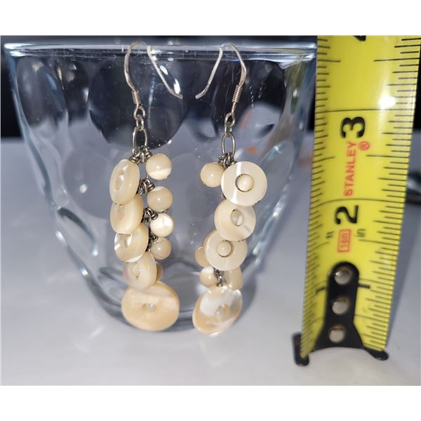 VINTAGE SEA SHELL DANGLE EARRINGS