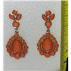 Image 1 : VINTAGE FAUX CORAL TEAR DROP EARRINGS