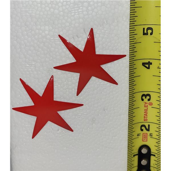 1980'S VINTAGE RED METAL STAR EARRINGS