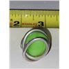 Image 1 : HANDCRAFTED IN ALBERTA LIME GREEN STONE EXPANDABLE RING