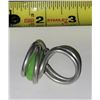Image 2 : HANDCRAFTED IN ALBERTA LIME GREEN STONE EXPANDABLE RING