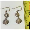 Image 1 : VINTAGE ESTATE STERLING SILVER SHELL DROP EARRINGS