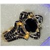 Image 2 : STUNNING GOLD TONE BLACK DIAMOND RING