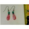 Image 1 : VINTAGE PINK AND GREEN PLASTIC DROP EARRINGS