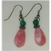 Image 2 : VINTAGE PINK AND GREEN PLASTIC DROP EARRINGS
