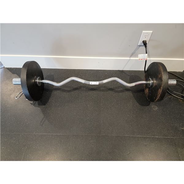 Curl Bar with 2x 25lbs Euro Weights