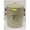 Image 1 : 5 GALLON TRADITIONAL CROCK POT W/ LID