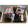 BOX OF PLUMBING SUPPLIES AND WAX FLANGES