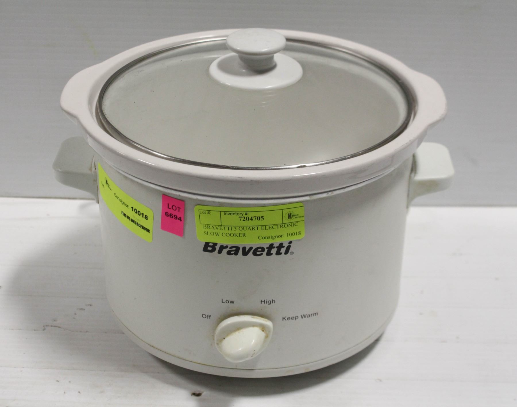 Bravetti Cookware BRAVETTI 3 QUART ELECTRONIC SLOW COOKER