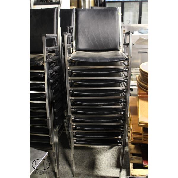 STACK OF 10 STACKING ARMCHAIRS - AS THEY COME