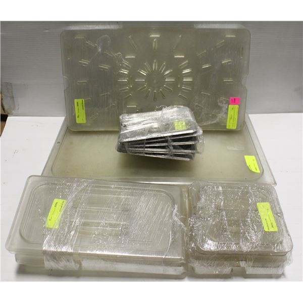 LOT OF 3 PERFORATED POLY FULL SIZE PAN LINER W/