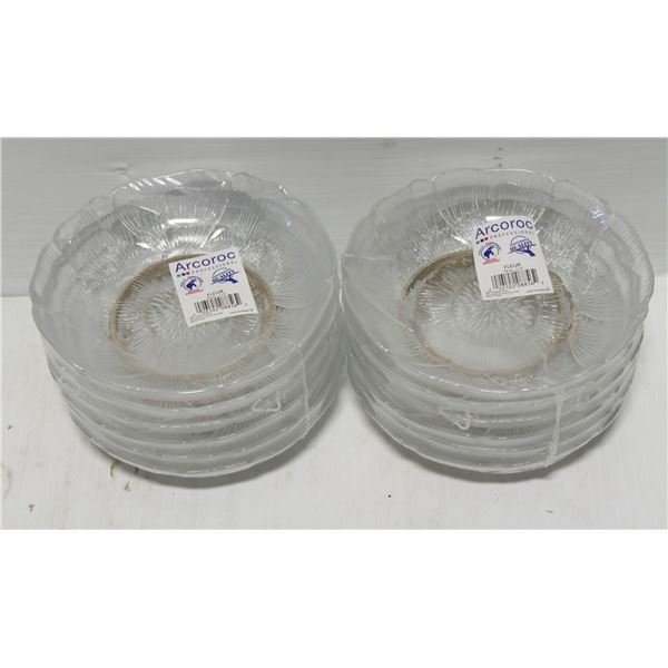 LOT OF 12 NEW ARCOROC FLEUR 5.5" GLASS PLATES